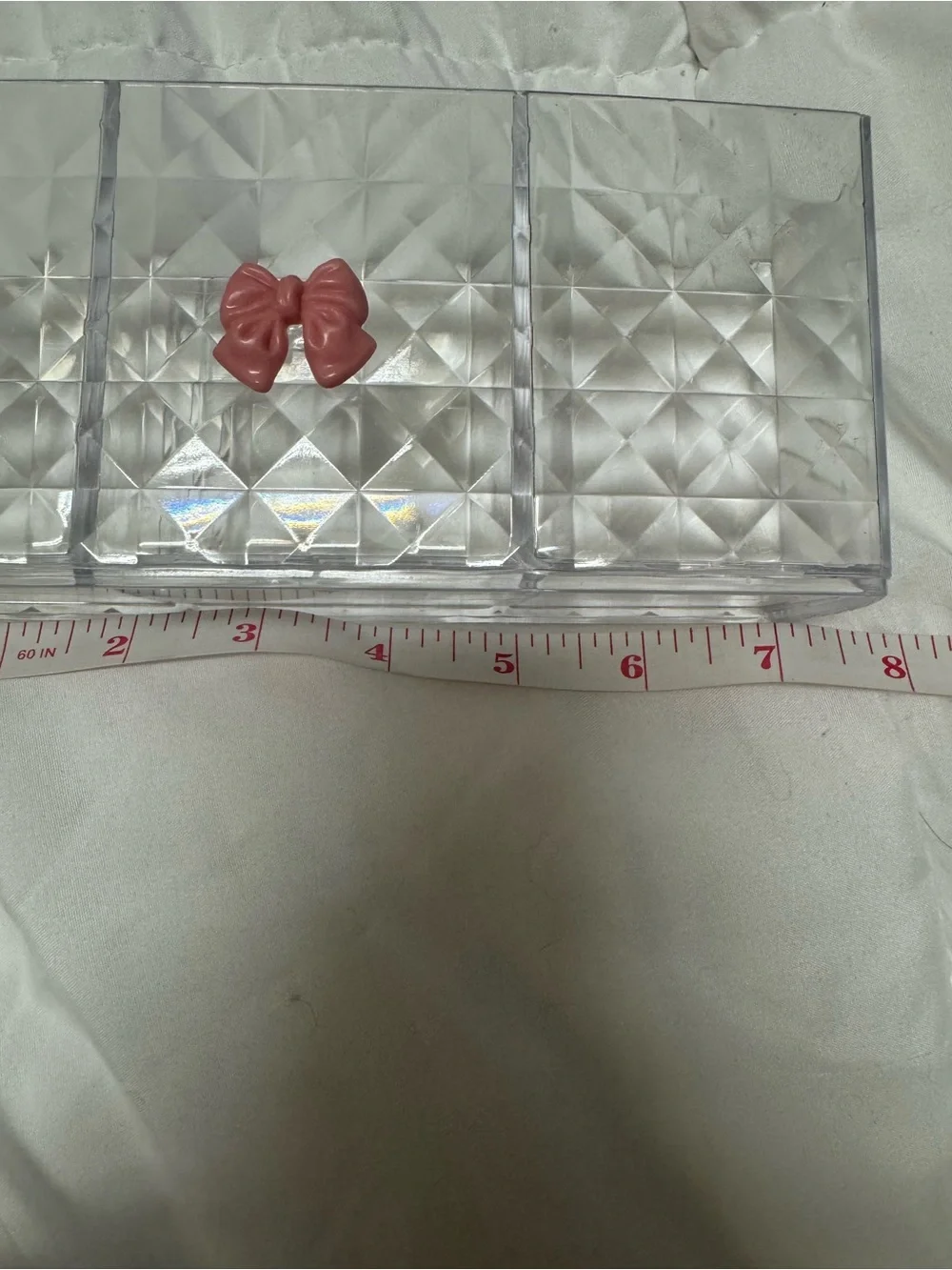 Source Unknown Clear Acrylic Makeup Organizer with Pink Bow Accent
